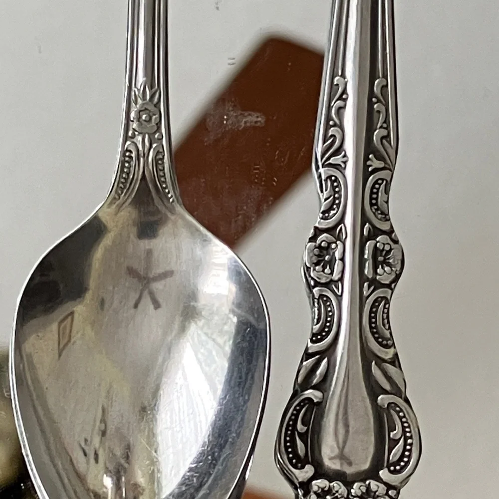 VINTAGE X2 JAPAN EKCO ETERNA SANDRA JEANNE FORGED STAINLESS 7”ICED TEA SPOONS